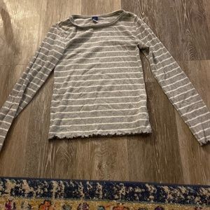 Striped white and gray shirt from Old Navy